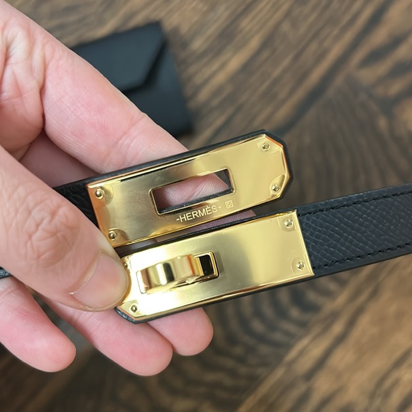 Brand new hermes Kelly pocket belt black gold hardware - Picture 6 of 7